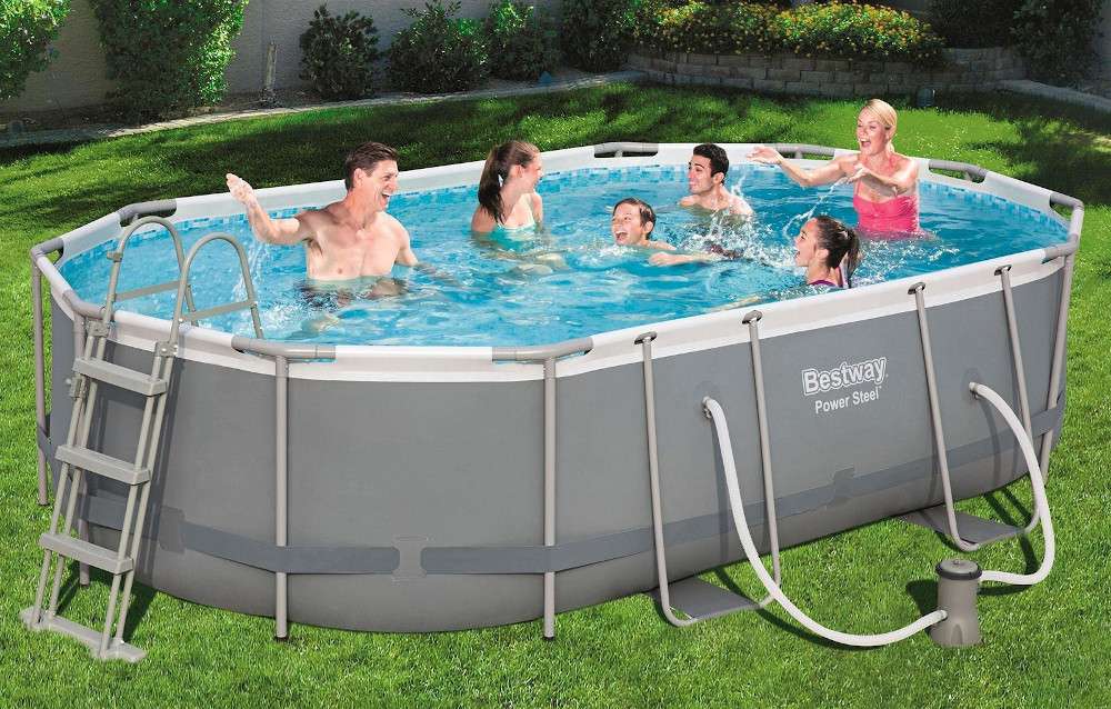 Bestway 56448 Frame Pool KomplettSet 488x305x107cm