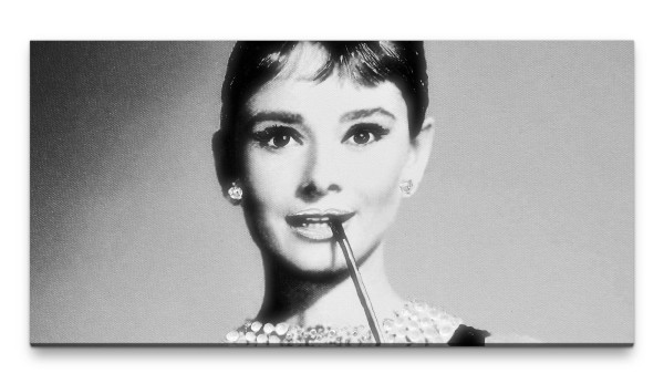 Bilder XXL Audrey Hepburn 50x100cm Wandbild auf Leinwand