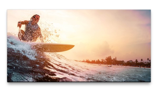 Bilder XXL Surfer 50x100cm Wandbild auf Leinwand