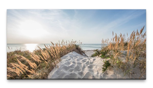 Bilder XXL Weg am Meer 50x100cm Wandbild auf Leinwand