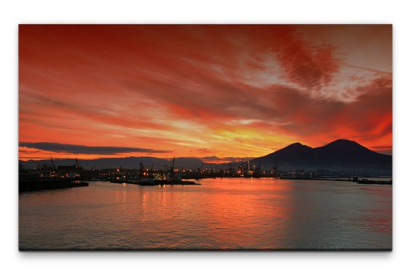 Bilder XXL Hafen bei Sonnenaufgang Wandbild auf Leinwand