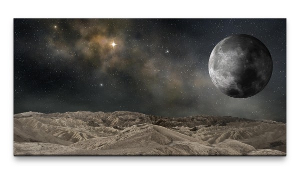 Bilder XXL Auf dem Mond 50x100cm Wandbild auf Leinwand