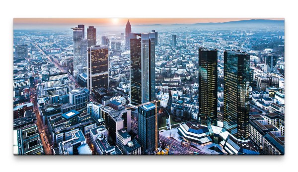 Bilder XXL Frankfurt Skyline 50x100cm Wandbild auf Leinwand