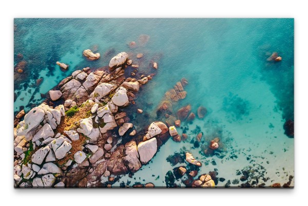 Bilder XXL Felsen im blauen Meer Wandbild auf Leinwand