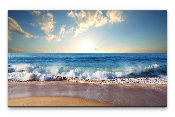 Bilder XXL Wellen am Strand Wandbild auf Leinwand