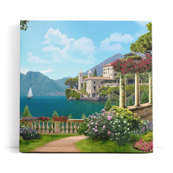 Gardasee Italien Kunstvoll Berge Villa Garten Blumen