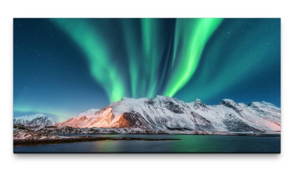 Bilder XXL Beeindruckende Polarlichter 50x100cm Wandbild auf Leinwand