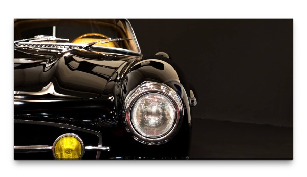 Bilder XXL Oldtimer schwarz 50x100cm Wandbild auf Leinwand