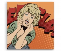 Schreiende Frau im Comic Stil – Help! auf Leinwand