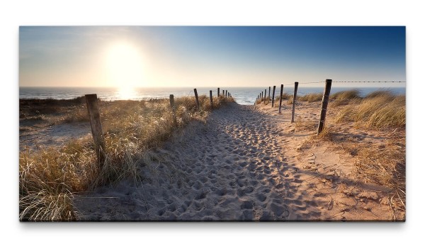 Bilder XXL Niederlande Strandweg 50x100cm Wandbild auf Leinwand