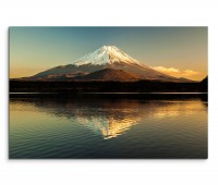 120x80cm Wandbild Fuji Berg Shoji See Spiegelung