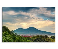 120x80cm Wandbild Vesuv Vulkan Neapel Bäume Wolkenhimmel