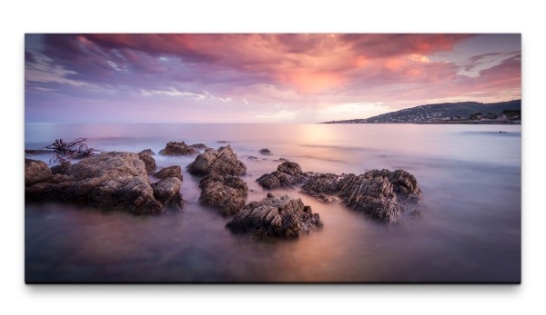 Bilder XXL Steine im Meer 50x100cm Wandbild auf Leinwand