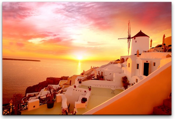 Santorini Stadt Landschaft Wandbild in verschiedenen Größen