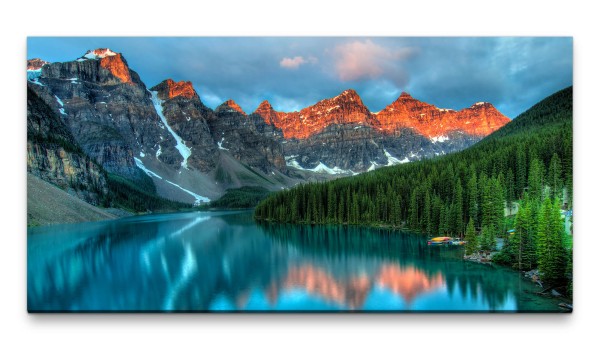 Bilder XXL Lake-Banff 50x100cm Wandbild auf Leinwand