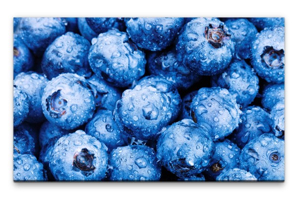 Bilder XXL Blaubeeren gewaschen Wandbild auf Leinwand