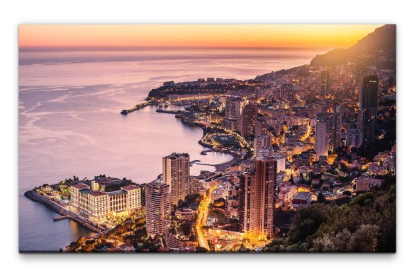 Bilder XXL Montecarlo am Abend Wandbild auf Leinwand