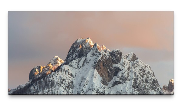 Bilder XXL Berg in Sonnenstrahlen 50x100cm Wandbild auf Leinwand