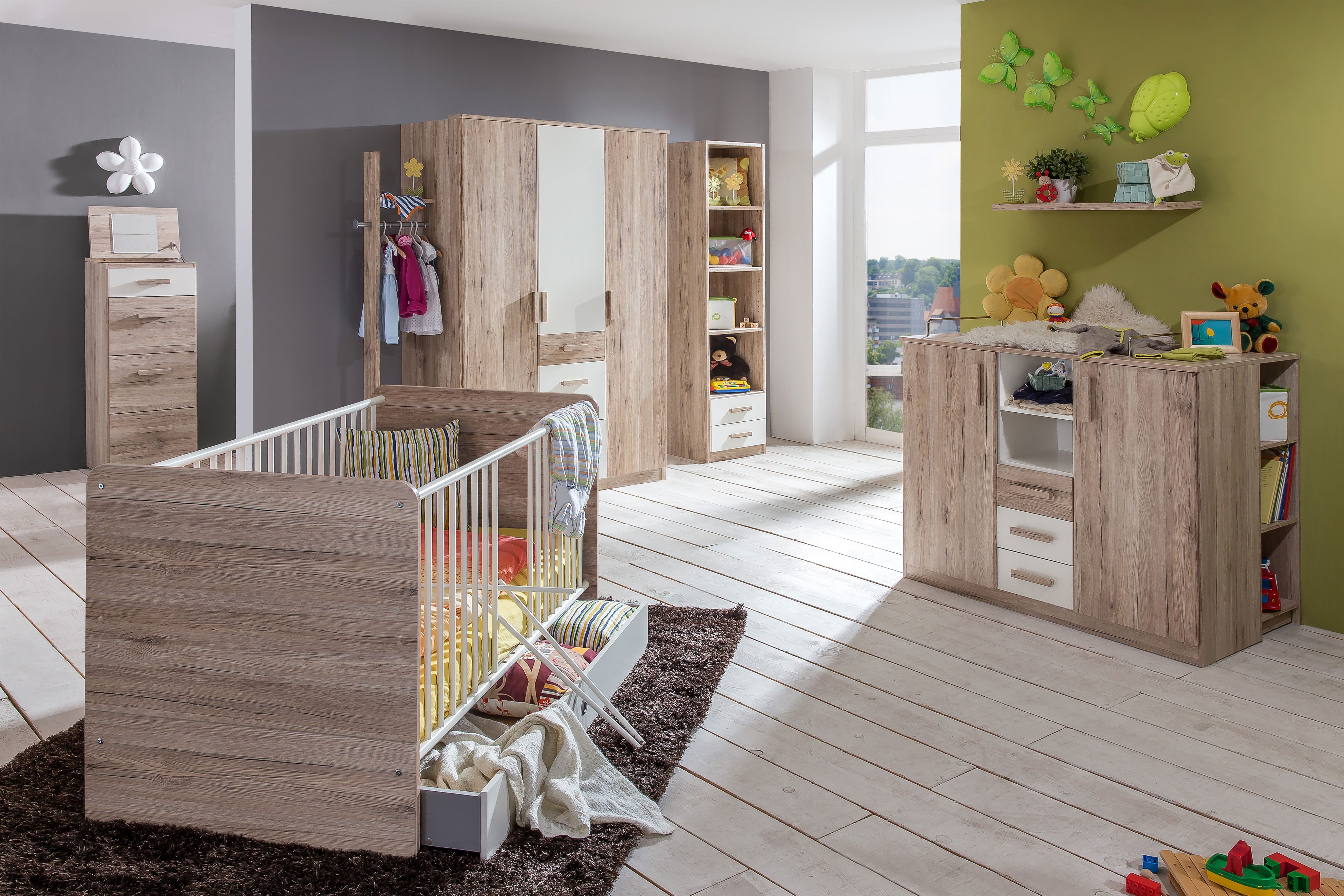 Babyzimmer Cariba Eiche von Wimex Megaset 9 teilig | Möbel Direkt