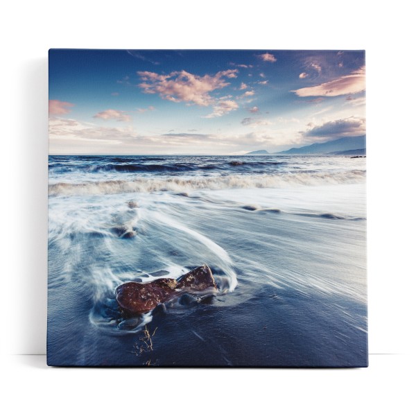 Wellen Strand Felsen Horizont Ozean Wolken