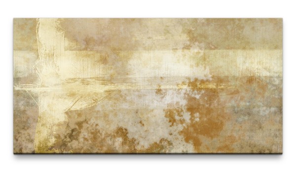 Bilder XXL Abstrakt hellbeige 50x100cm Wandbild auf Leinwand