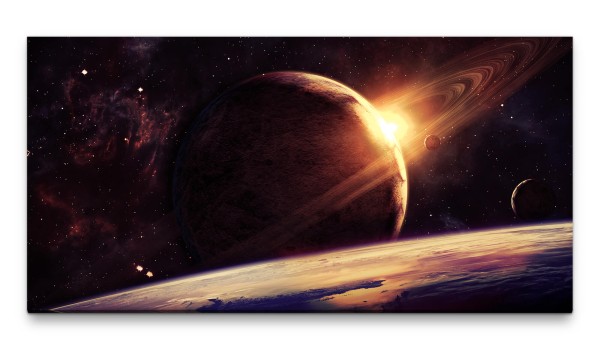 Bilder XXL Planeten 50x100cm Wandbild auf Leinwand