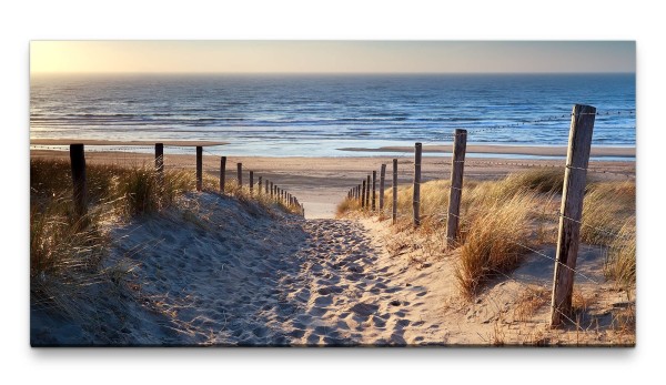 Bilder XXL Niederlande Strandweg 50x100cm Wandbild auf Leinwand