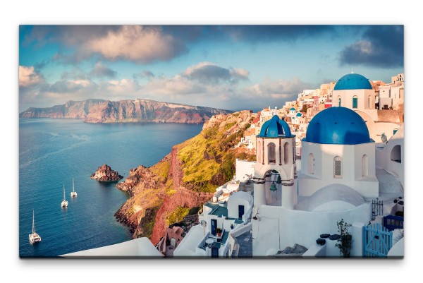 Bilder XXL Santorini Häuser Wandbild auf Leinwand