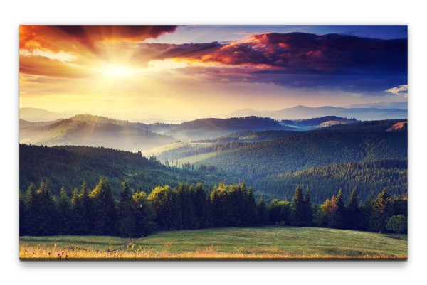 Bilder XXL Berglandschaft mit Wolken Wandbild auf Leinwand