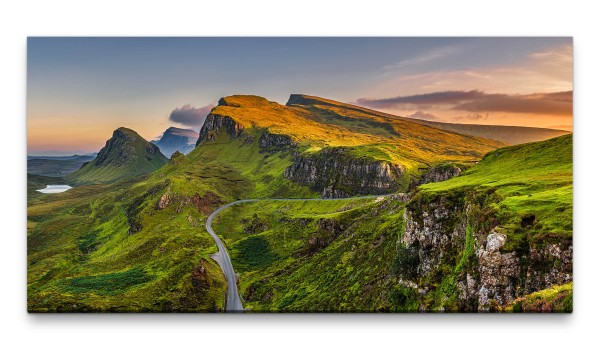 Bilder XXL Schottland 50x100cm Wandbild auf Leinwand