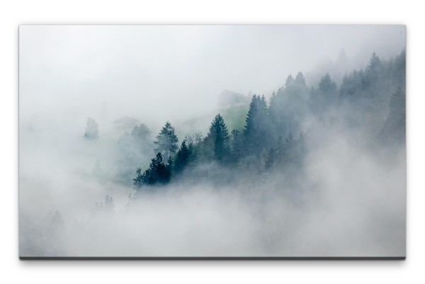 Bilder XXL Bäume im Nebel Wandbild auf Leinwand