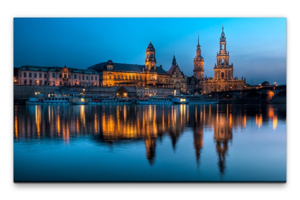 Bilder XXL Schloss in Wilsdruf bei Nacht Wandbild auf Leinwand