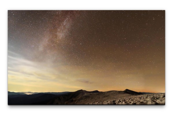 Bilder XXL Berge unter Sternen Wandbild auf Leinwand