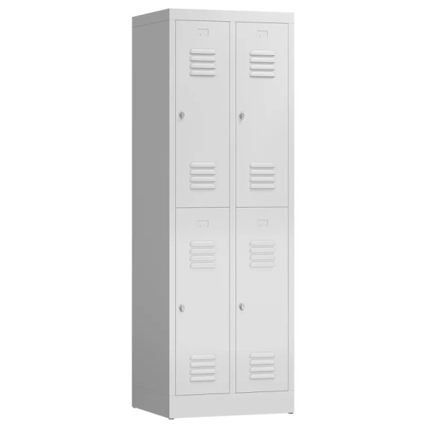 Garderobenschrank Metallspind ClassiX Double Basic 59 in Lichtgrau 2 Abteile doppelstöckig