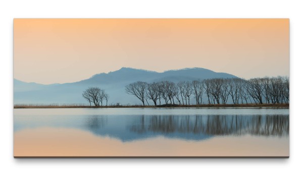 Bilder XXL Landschaft am See 50x100cm Wandbild auf Leinwand