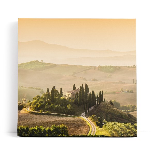 Toskana Landschaft Italien Finca Morgentau Grün