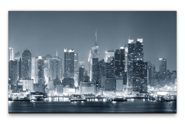 Bilder XXL New York bei Nacht Wandbild auf Leinwand