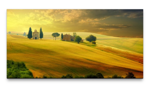 Bilder XXL Toscanische Landschaft 50x100cm Wandbild auf Leinwand