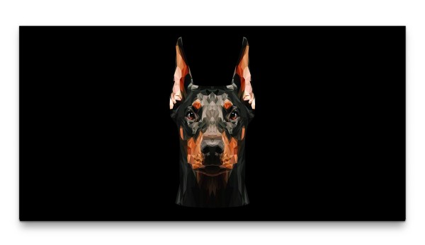 Bilder XXL Dobermann 50x100cm Wandbild auf Leinwand