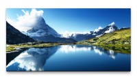 Bilder XXL Reflektion im See 50x100cm Wandbild auf Leinwand