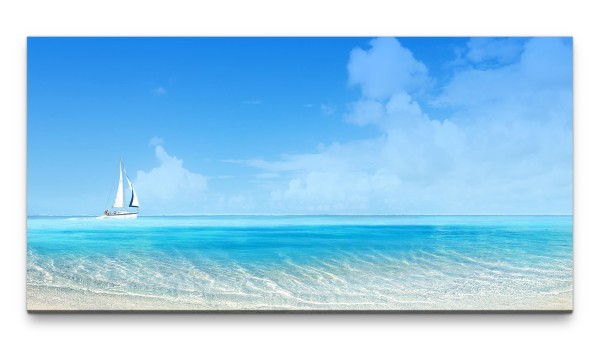 Bilder XXL Segelschiff im Meer 50x100cm Wandbild auf Leinwand