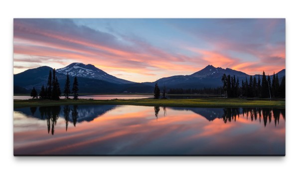 Bilder XXL Berglandschaft 50x100cm Wandbild auf Leinwand