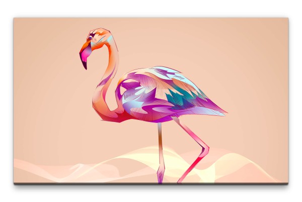 Bilder XXL Flamingo Bunt Wandbild auf Leinwand