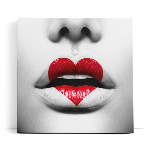 Volle Lippen Herz roter Lippenstift Schlafzimmer Sexy