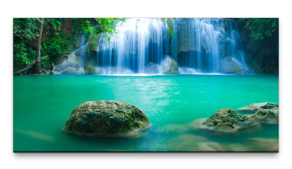 Bilder XXL Wasserfall 50x100cm Wandbild auf Leinwand