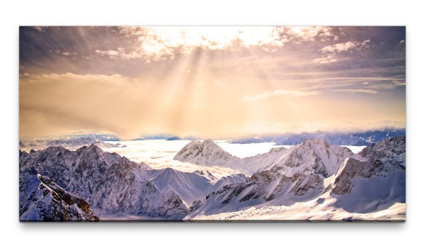 Bilder XXL Auf der Zugspitze 50x100cm Wandbild auf Leinwand