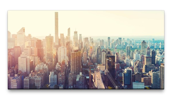 Bilder XXL New York Dämmerung 50x100cm Wandbild auf Leinwand