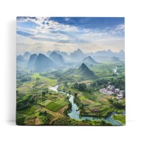 Guilin China Berglandschaft Karsthügel Fluss Natur