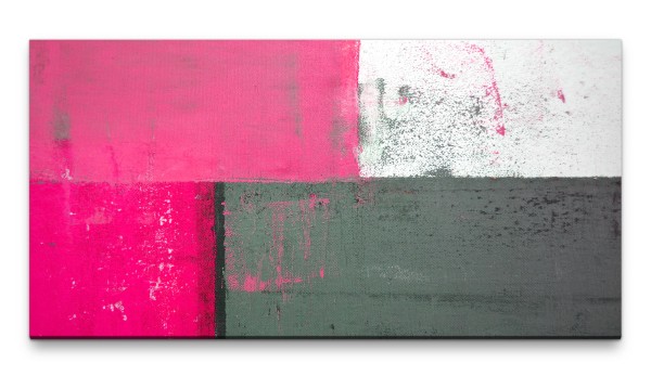 Bilder XXL Abstrakt mit Pink 50x100cm Wandbild auf Leinwand