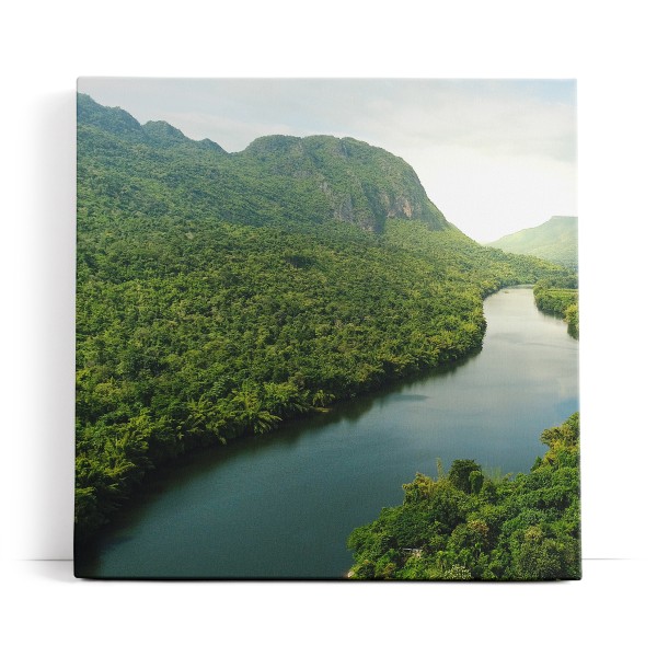 Fluss Thailand Landschaft Dschungel Tropisch Berge Grün